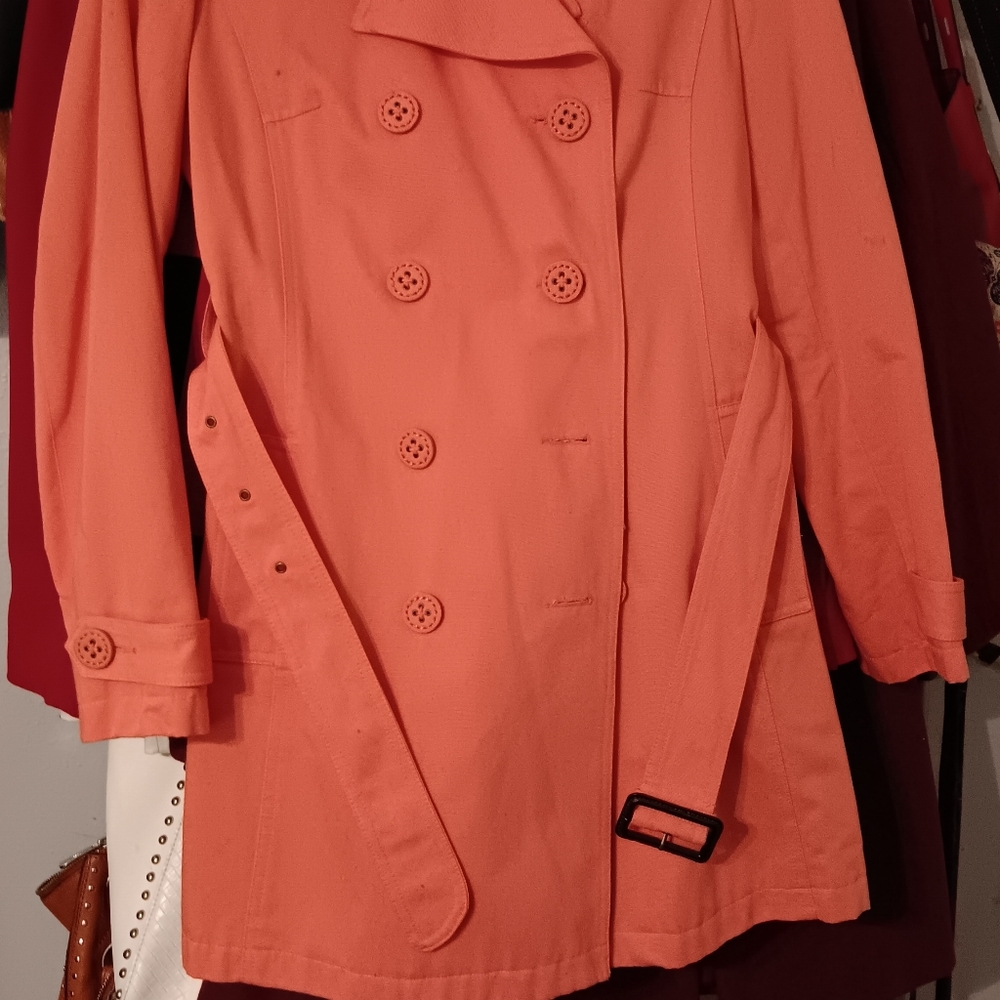 Orange trench coat